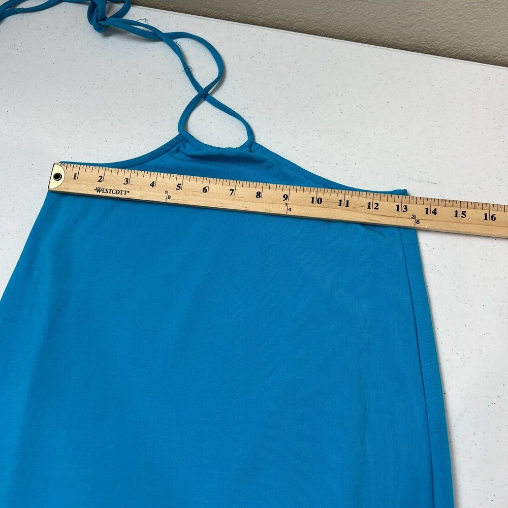 We Wore What Women's Halter Neck Ribbed Mini Cocktail Dress Blue Small - Picture 10 of 12